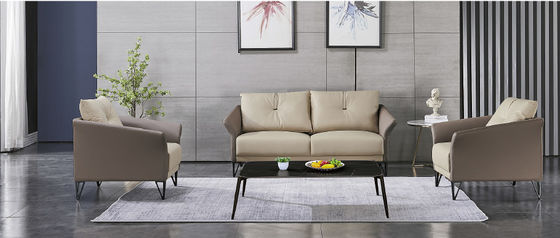 Diseño simple de alta calidad Tres asientos de recepción muebles modernos contemporáneos de cuero de lujo de oficina ejecutiva moderna sofá