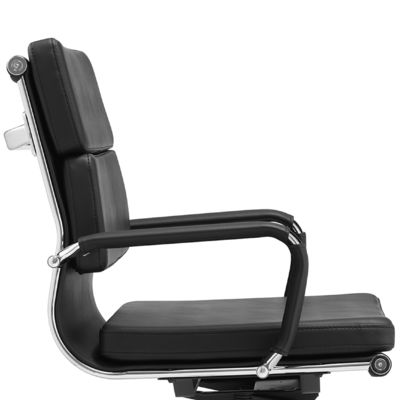 Cuero Pu Jefe En el centro de la espalda Marco de metal Muebles de oficina ergonómicos Silla de oficina giratoria ajustable
