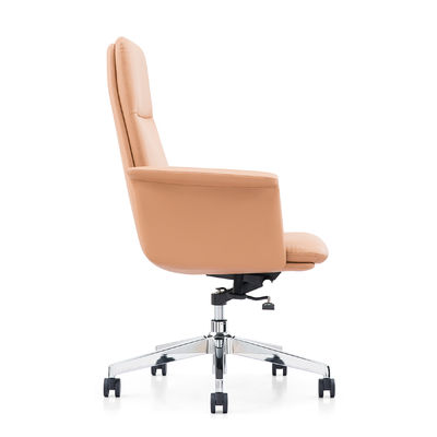 Silla ejecutiva de cuero de vaca Silla de oficina de cuero de vacuno Jefe de oficina Mesa de diseño Muebles de oficina