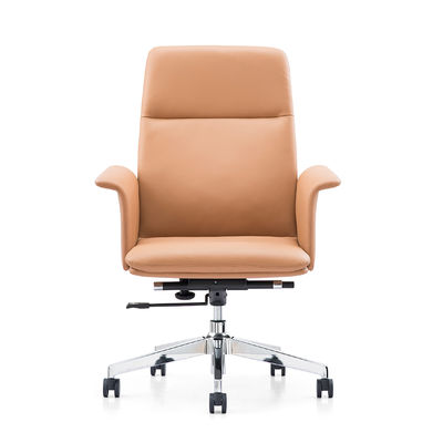 Silla ejecutiva de cuero de vaca Silla de oficina de cuero de vacuno Jefe de oficina Mesa de diseño Muebles de oficina