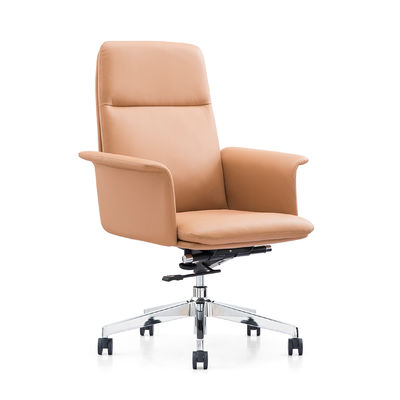 Silla ejecutiva de cuero de vaca Silla de oficina de cuero de vacuno Jefe de oficina Mesa de diseño Muebles de oficina