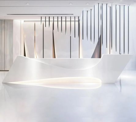 Escritorio de recepción moderno, salón de belleza, recepción, mostrador de spa personalizado para compañía.