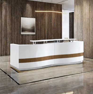 Venta al por mayor Comercial de alta calidad Oficina de recepción simple curva Escritorio de recepción moderna