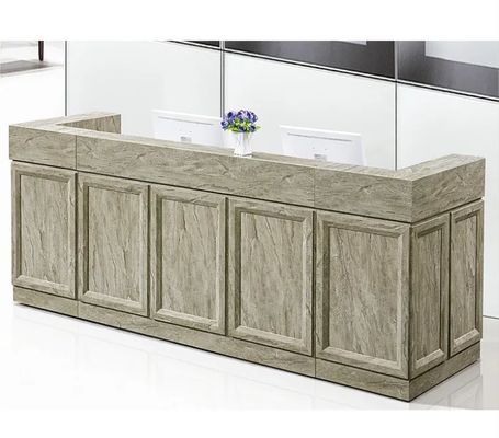 Escritorio de recepción de estilo moderno de lujo Muebles de recepción de oficina personalizados Escritorio de recepción multipersona