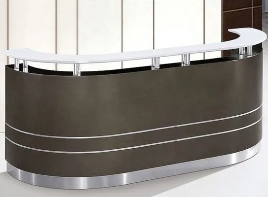 Escritorio de recepción de lujo de alta calidad de oficina personalizada Muebles de recepción frontal Multi persona Escritorio de recepción