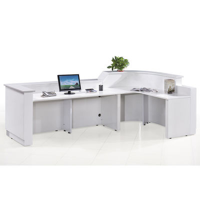 Escritorio de recepción de lujo de color blanco Escritorio de recepción de superficie sólida de escritorio moderno Muebles de recepción