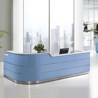 Escritorio de recepción de lujo de color blanco Escritorio de recepción de superficie sólida de escritorio moderno Muebles de recepción