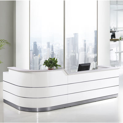 Escritorio de recepción de lujo de color blanco Escritorio de recepción de superficie sólida de escritorio moderno Muebles de recepción