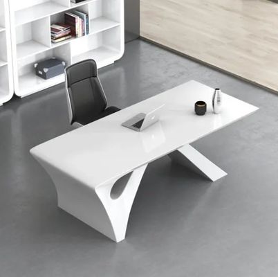 Pintura blanca simple y moderna escritorio ejecutivo jefe mesa de escritorio muebles de oficina luz lujo presidente gerente jefe mesa