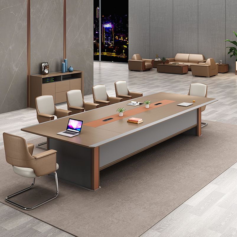 Mesa de conferencias de lujo de madera moderna de panel rectangular Muebles de oficina Mesa para la sala de reuniones Sala de reuniones Mesa de conferencias