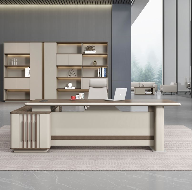 Moderno en forma de L Director Manger Soluciones de muebles de oficina Mesa y silla Set ejecutivo