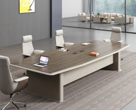 Moderno de madera de lujo de conferencia rectangular Mesa plana de oficina Muebles de oficina de varias personas Mesa de la sala de conferencias