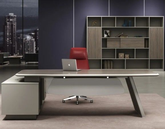 Escritorio de oficina moderno en forma de L de lujo de alta gama Escritorio ejecutivo y silla Jefe ejecutivo Escritorio de madera