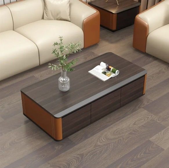 Muebles de oficina armario de almacenamiento cuadrado de madera con puerta mesa de exhibición pequeña mesa de esquina para mesas de café