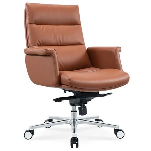 Luxo Moderno Ajustable Giro Gerente Ejecutivo Alta Calidad Ergonómica Real De Cuero Verdadero Recabadora Oficina