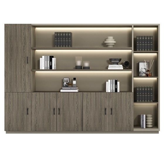 Cabinet de archivos de madera moderna Muebles de oficina de lujo Cabinet de fondo de cartón Cabinet de archivos de madera sólida