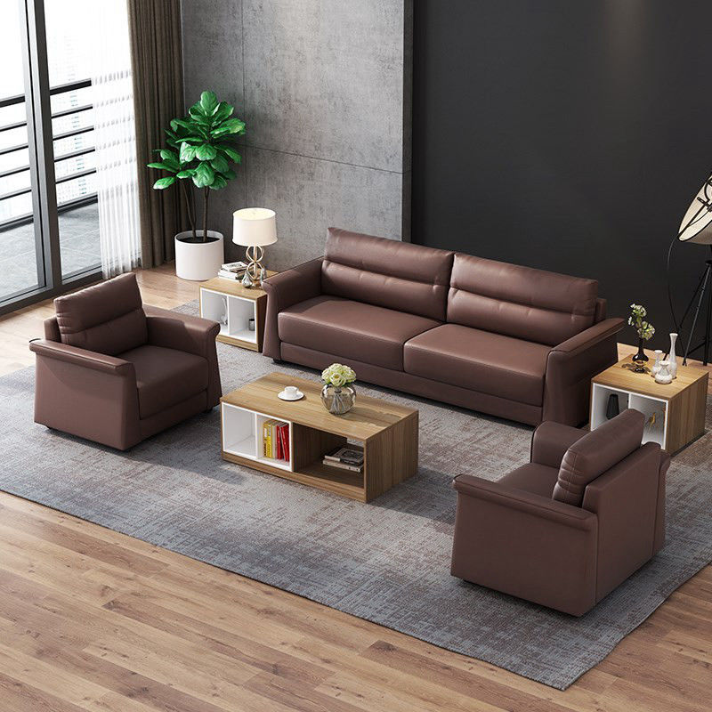 Muebles de oficina Oficina comercial Sofá de recepción Sofá de cuero de lujo Sofá de sección italiano Sofá de oficina Salón de espera Sofá