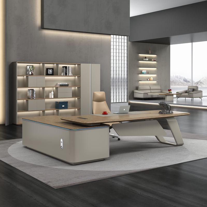 Venta al por mayor Director Director Escritorio Mesa de oficina Ejecutivo Moderno de madera de lujo Diseño de oficina Muebles de oficina contemporáneos