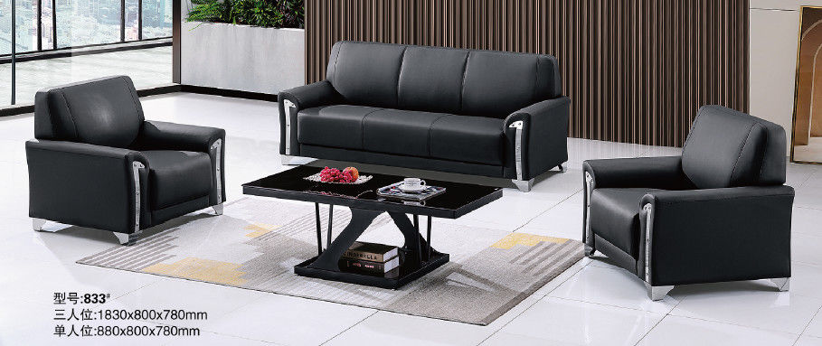 Diseño simple de alta calidad Tres asientos de recepción muebles modernos contemporáneos de cuero de lujo de oficina ejecutiva moderna sofá