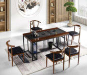 Modern Light Luxury Mesa de té de mármol minimalista de madera sólida Muebles de oficina de piedra de mármol Mesa de té