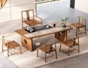 Minimalista chino de madera sólida de mármol de piedra de mesa de té mesa de café de lujo de luz moderna muebles de oficina de mármol mesa de té
