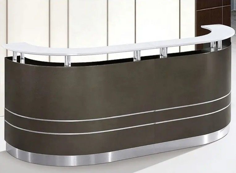 Escritorio de recepción de lujo de alta calidad de oficina personalizada Muebles de recepción frontal Multi persona Escritorio de recepción