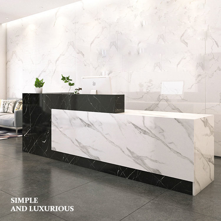 Edificio de oficinas del frente de la empresa Hotel lobby recepción recepción recepción mesa mesa de salón de belleza muebles recepción mesa