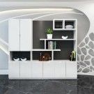 Oficina moderna Librerías de hogar blanco sencillo Salón de lujo Librería de oficina moderna Muebles de madera Esquina Cubo Librería